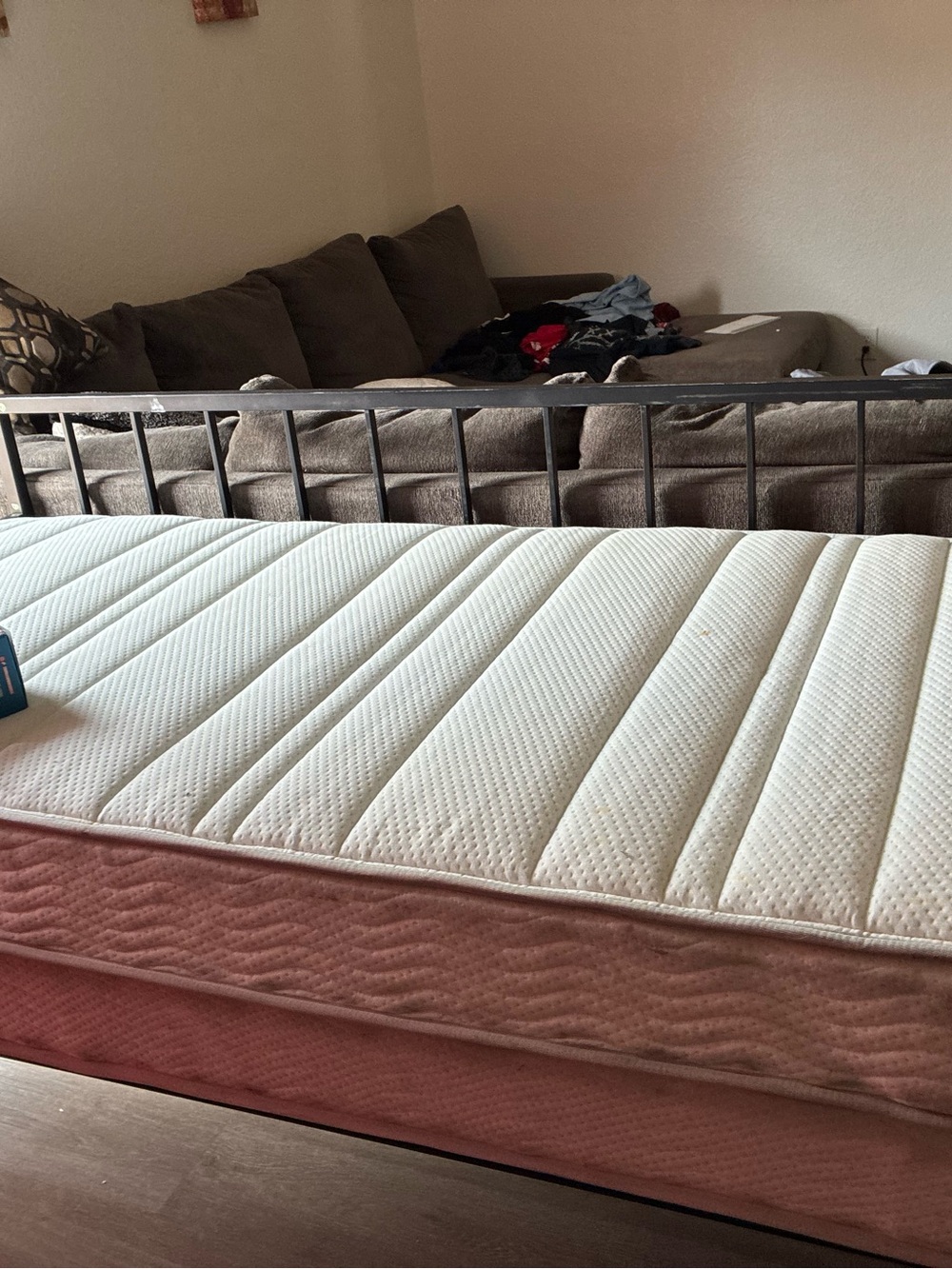 Neutral White and Pink Mattress Topper - Unbranded